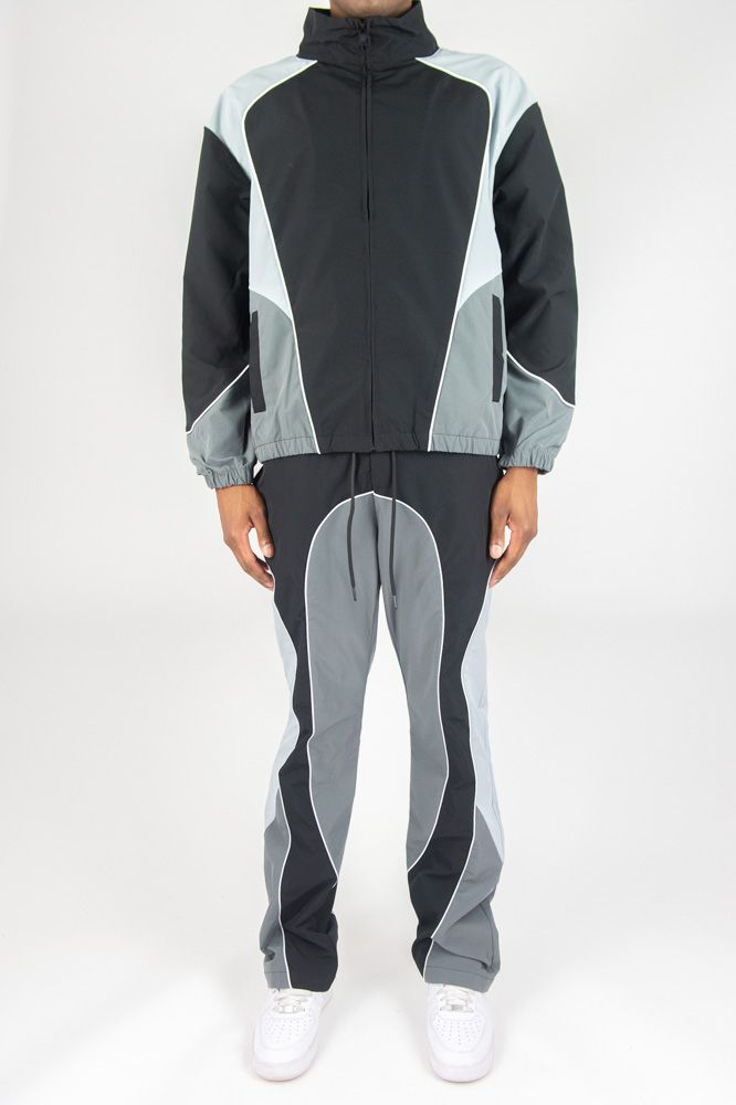 Rebel Minds 'Nylon ColorBlock' Jacket- Black/Grey