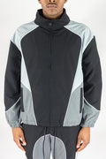 Rebel Minds 'Nylon ColorBlock' Jacket- Black/Grey