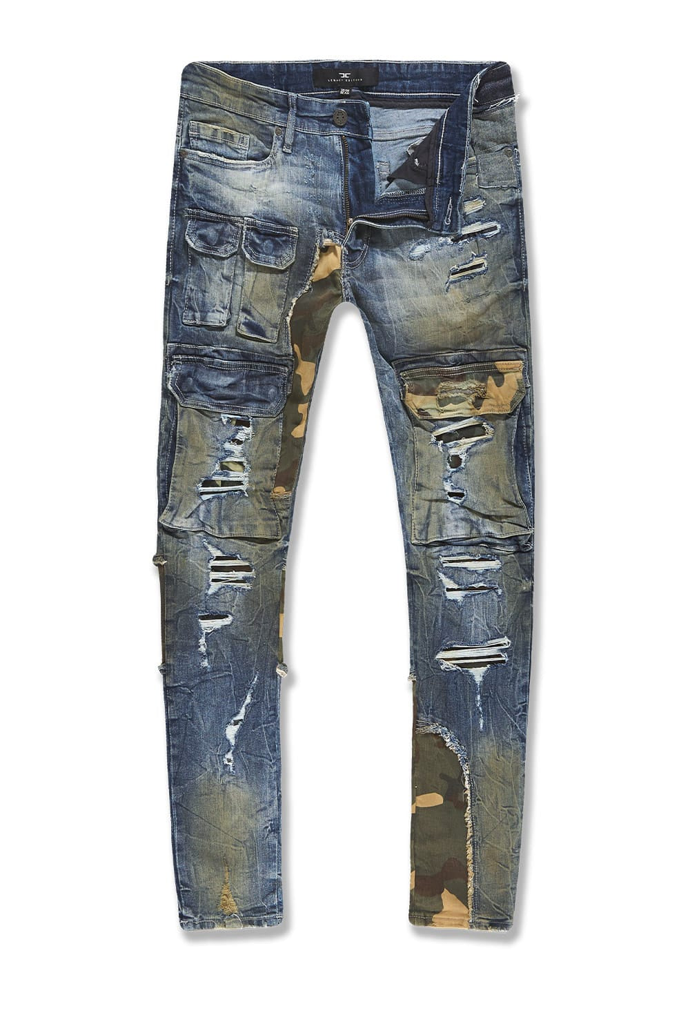 JC 'Devotion' Patched Cargo Pants-Woodland