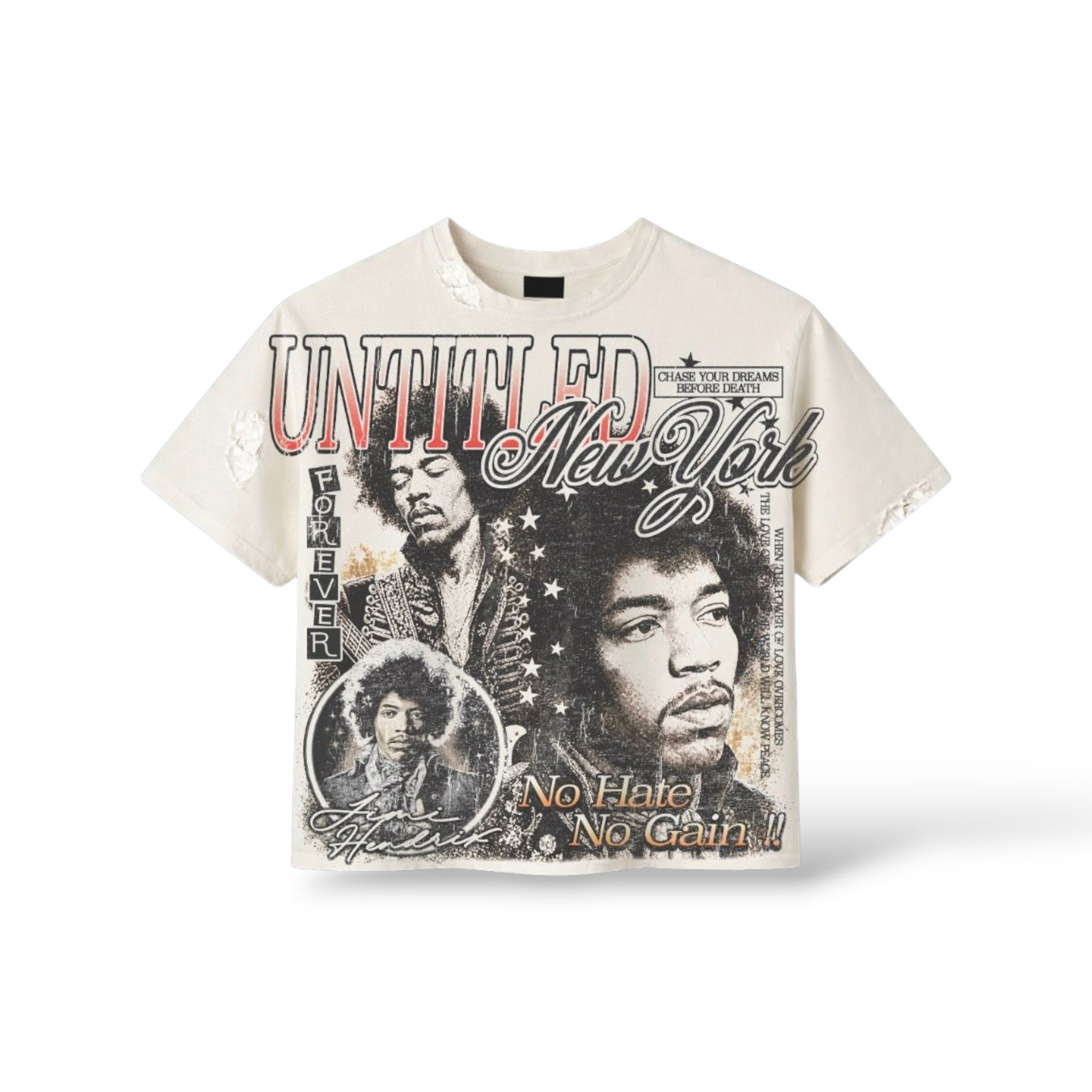 Untitled 'Jimi Hendrix' T-Shirt- Cream Wash