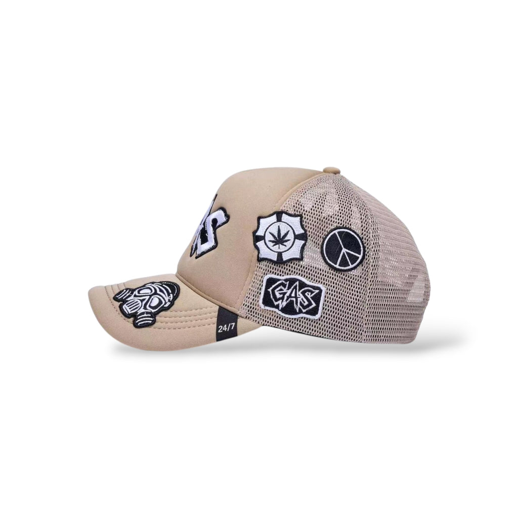 Gas Service 'Patches' Hat- Beige