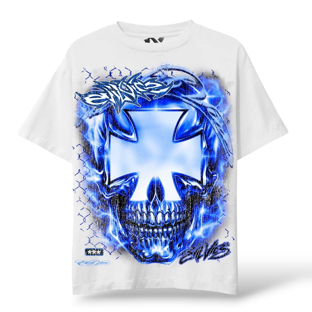 Evil Vice 'Chrome Cross' T-Shirt- White