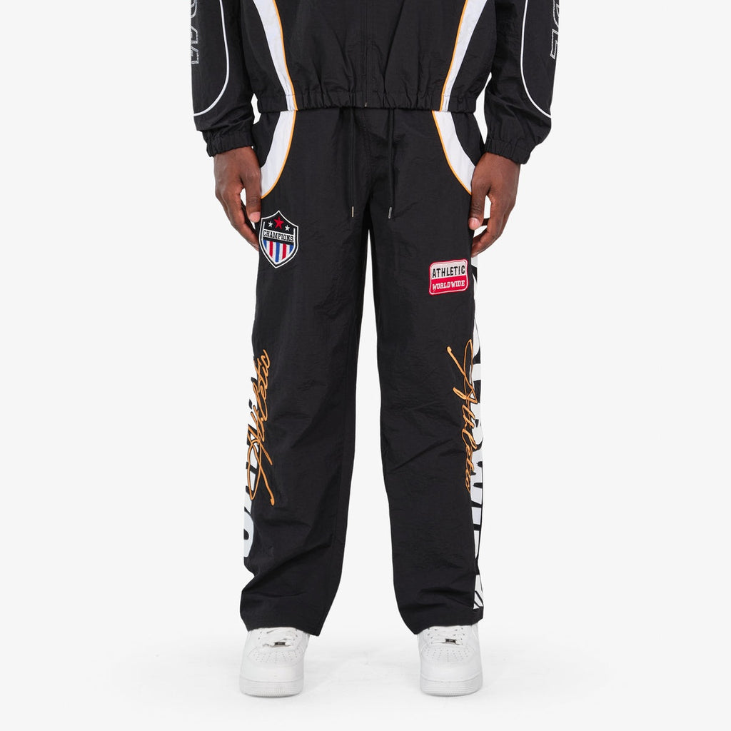 Copper Rivet 'Worldwide' Nylon Pants- Black
