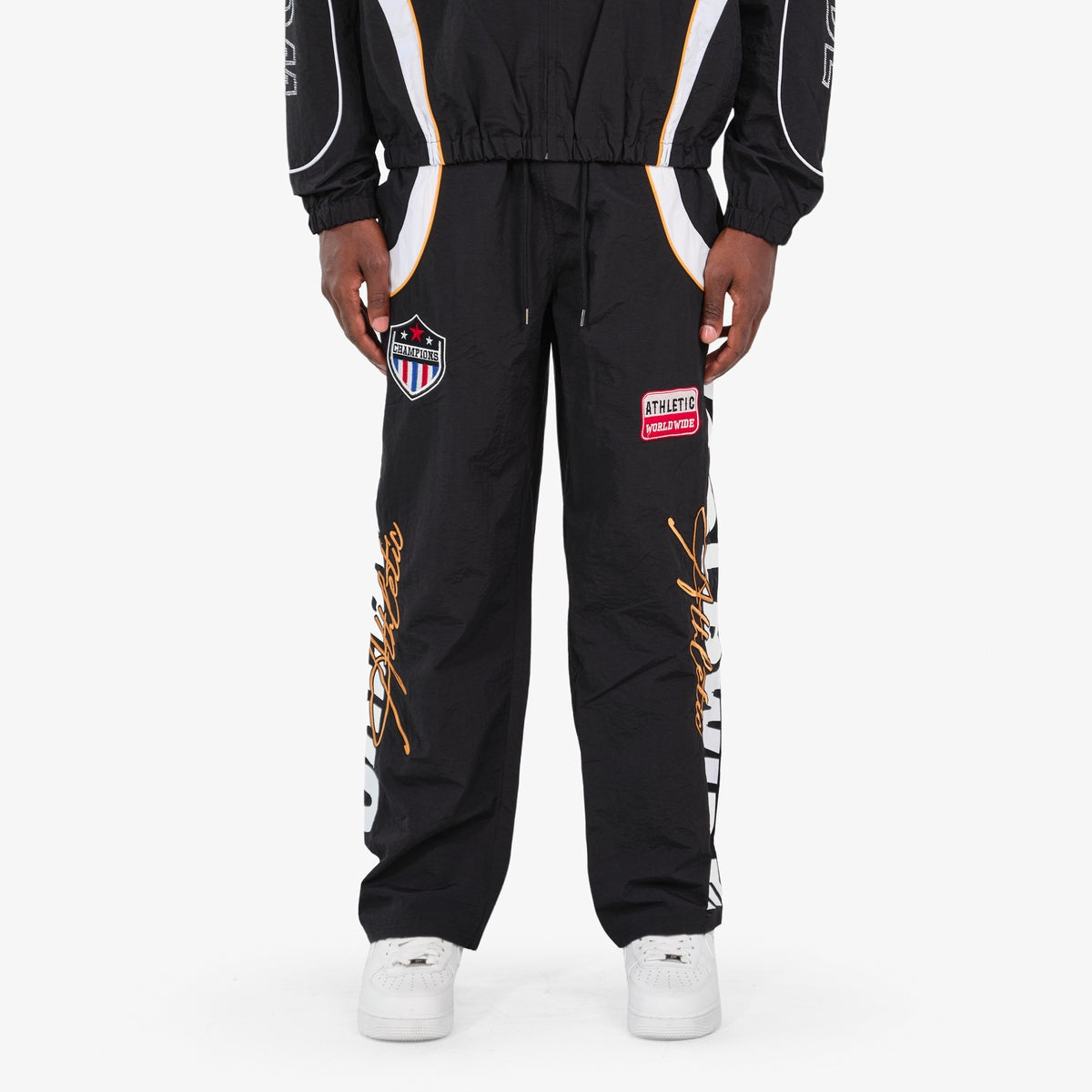 Copper Rivet 'Worldwide' Nylon Pants- Black