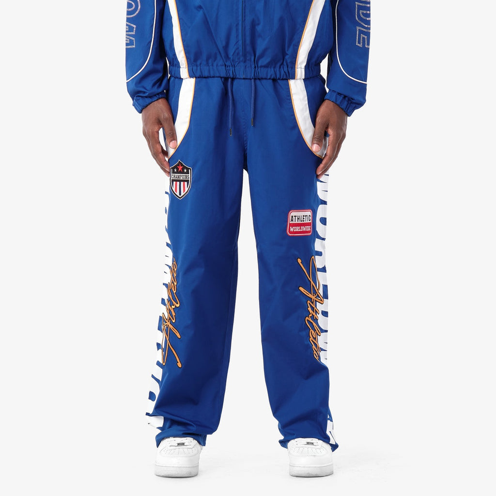 Copper Rivet 'Worldwide' Nylon Pants- Royale Blue
