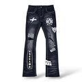 Vicious 'Vc1219' Patched Stacked Jeans- Vintage Black