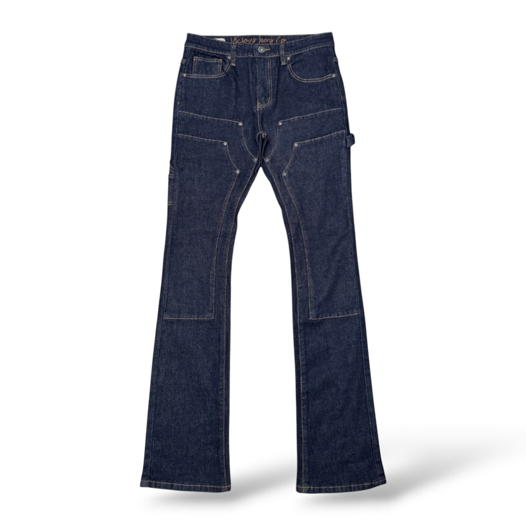 Vicious 'Vc1230' Premium Denim Stacked Jeans- Raw Indigo