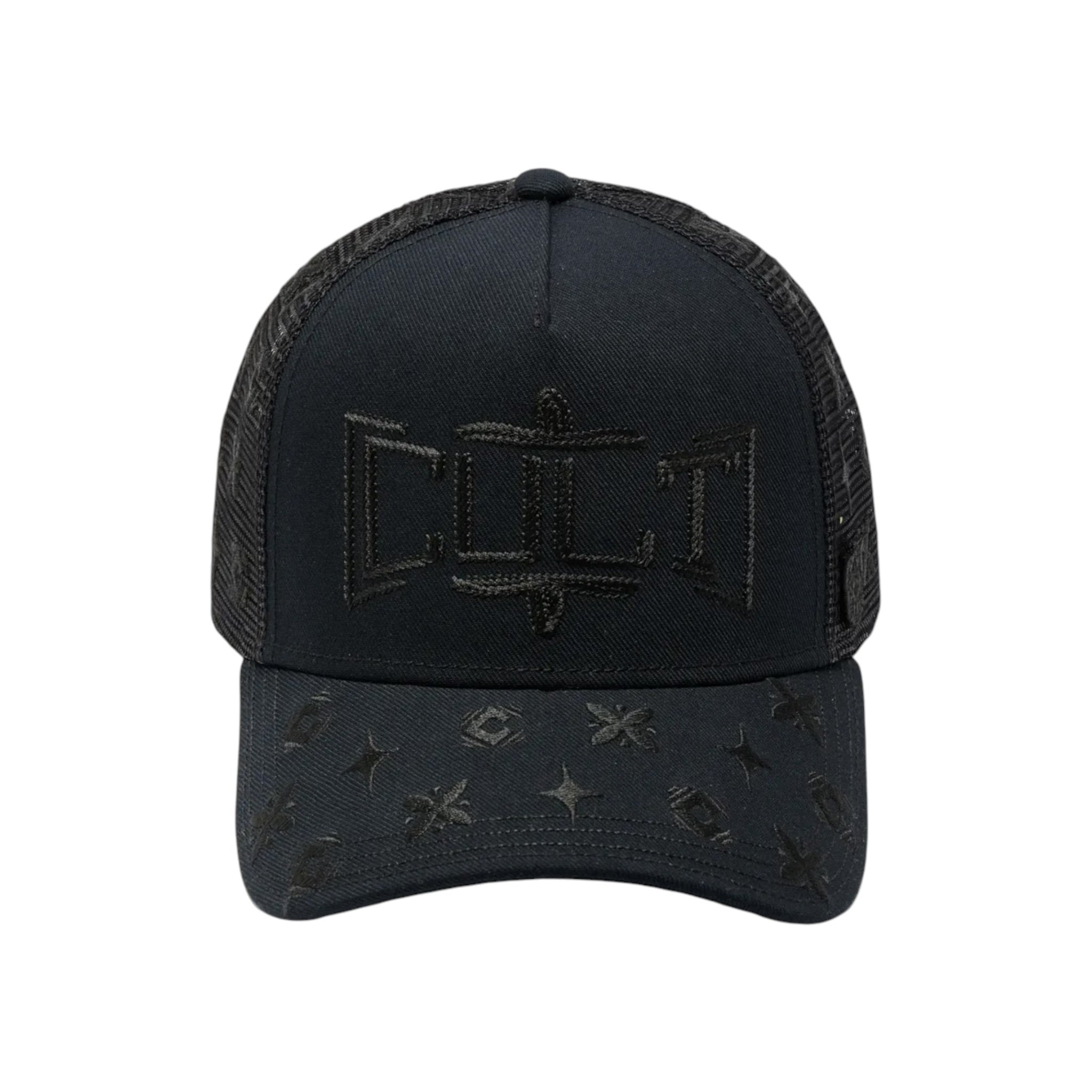 Cult 'Rope Logo' Mesh Back Trucker Hat- Black