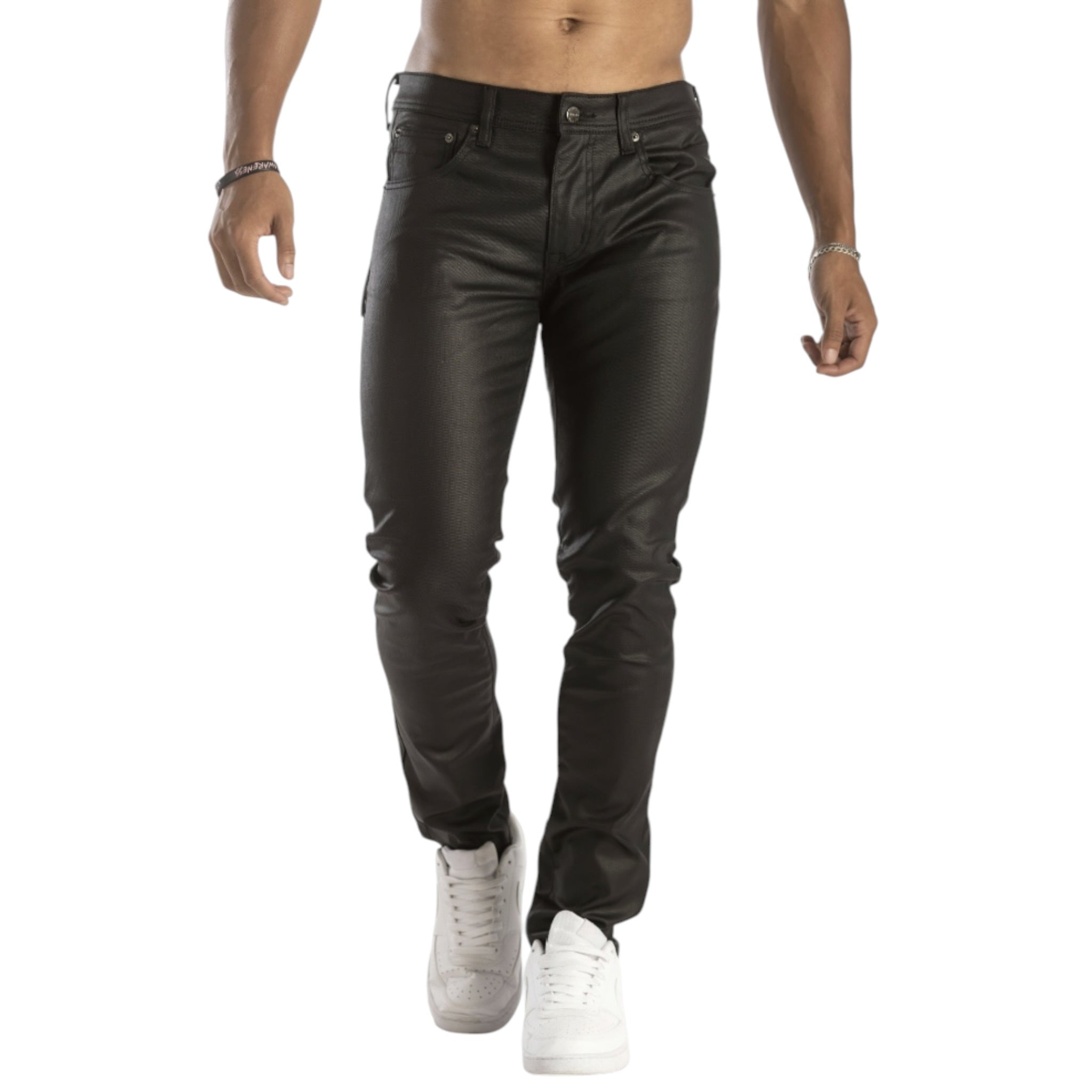 Kindred 'KD2075' Skinny Denim Jeans- Coated Black