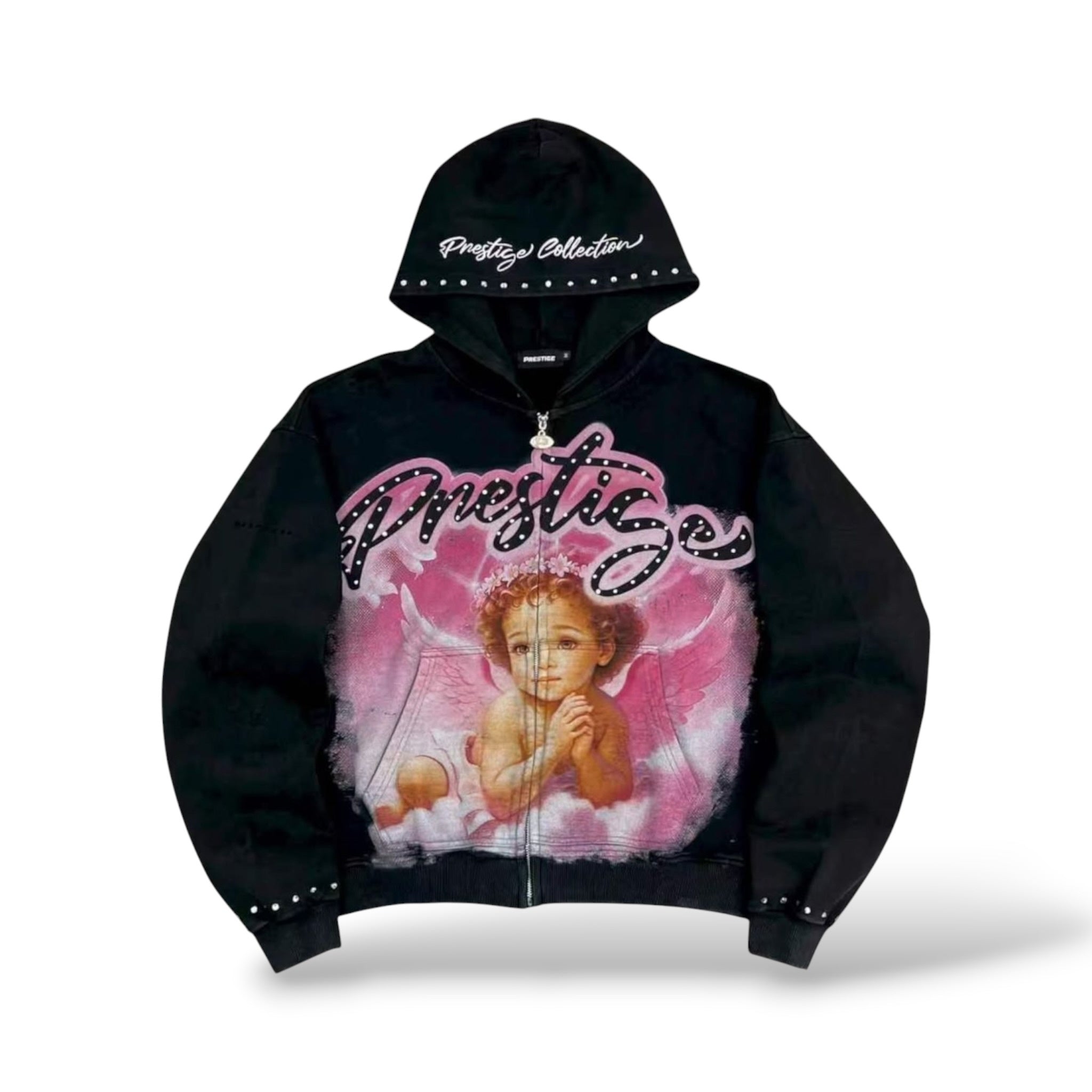 Prestige 'Angel' Zip Up Hoodie- Pink