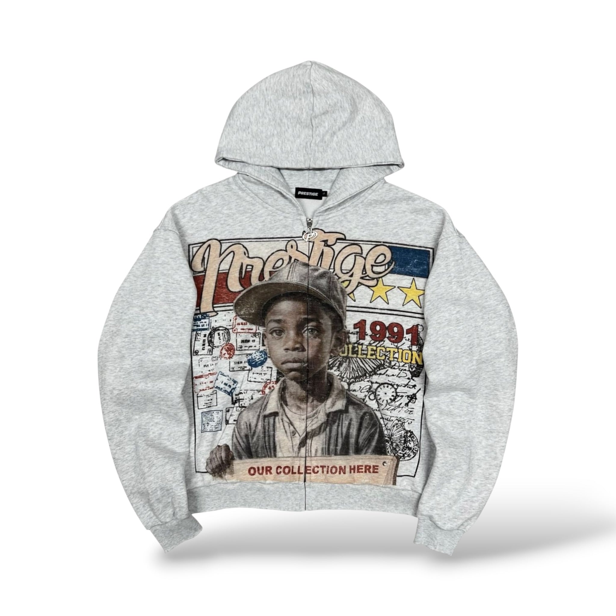 Prestige 'Young General' Zip Up Hoodie- Grey