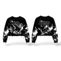 Shattered 'Screaming' Cropped Sweater- Black