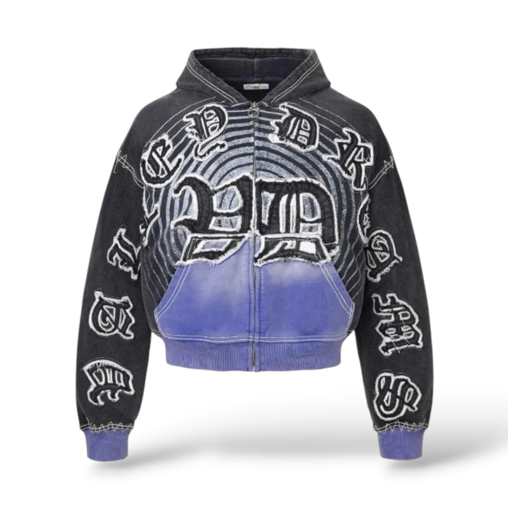 Vale 'Hypnotiq' Zip Up Hoodie- Black
