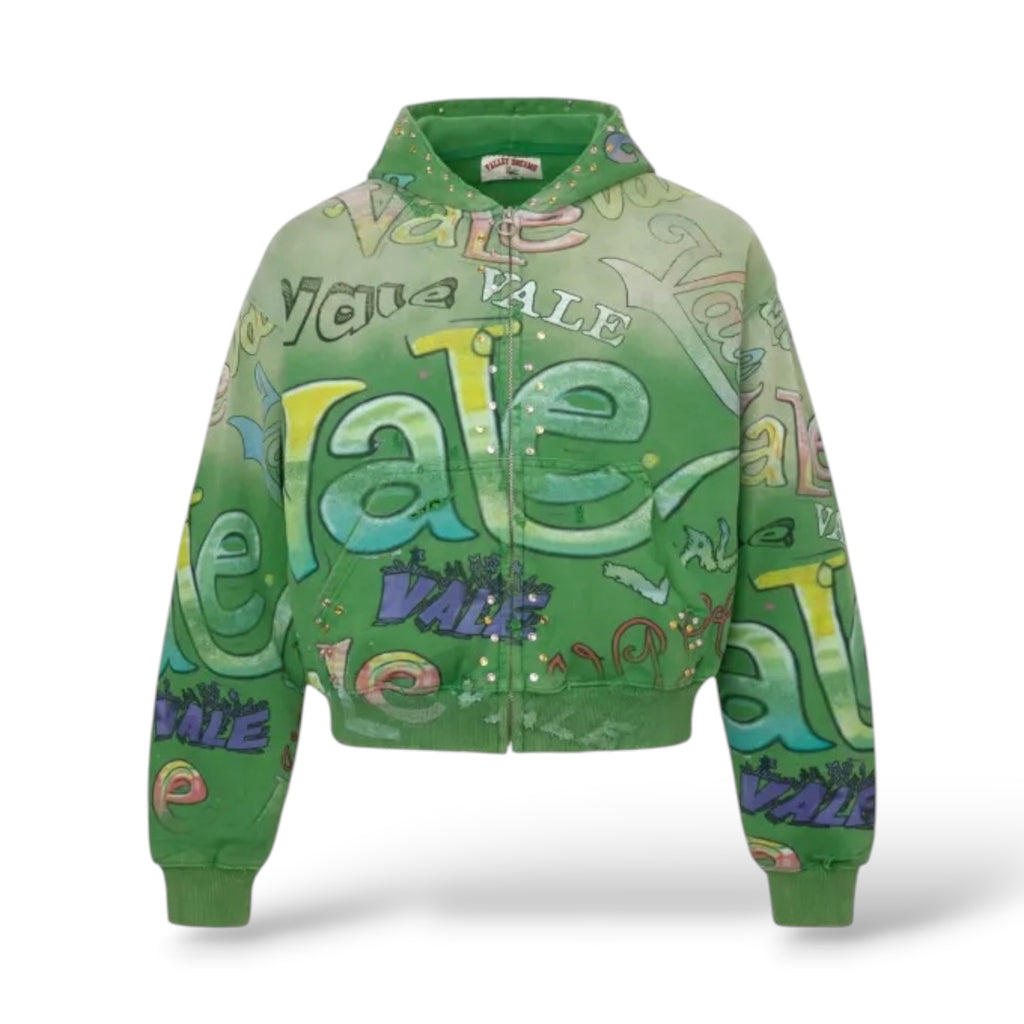 Vale 'Spearmint' Zip Up Hoodie- Green