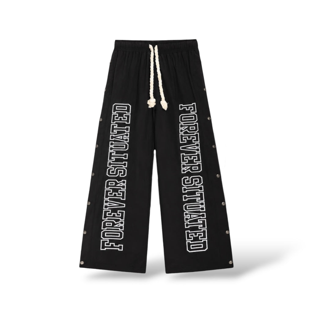 Forever 'FS Nylon' Track Pants- Black