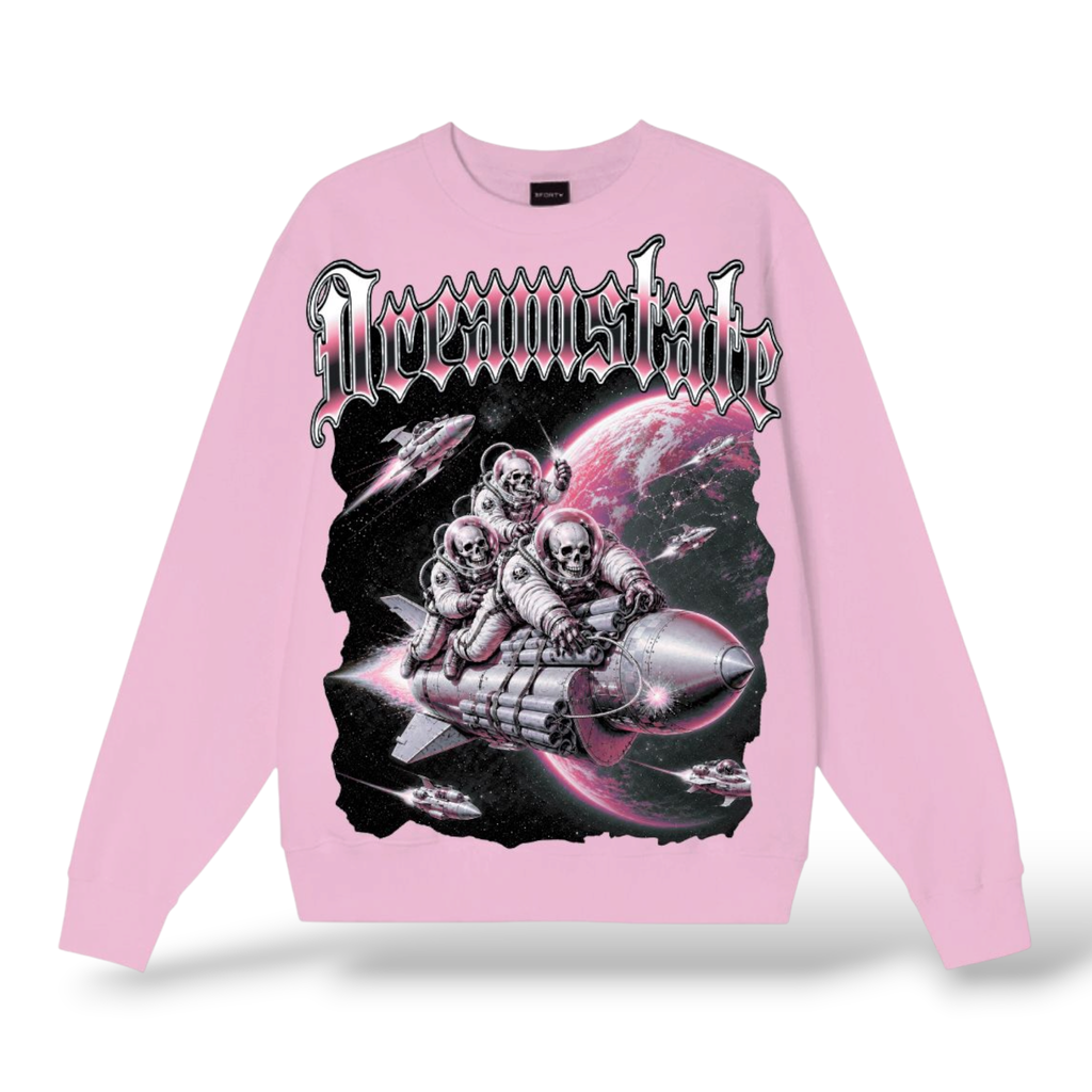 3Forty 'Dream State' Crewneck Sweater- Lt Pink