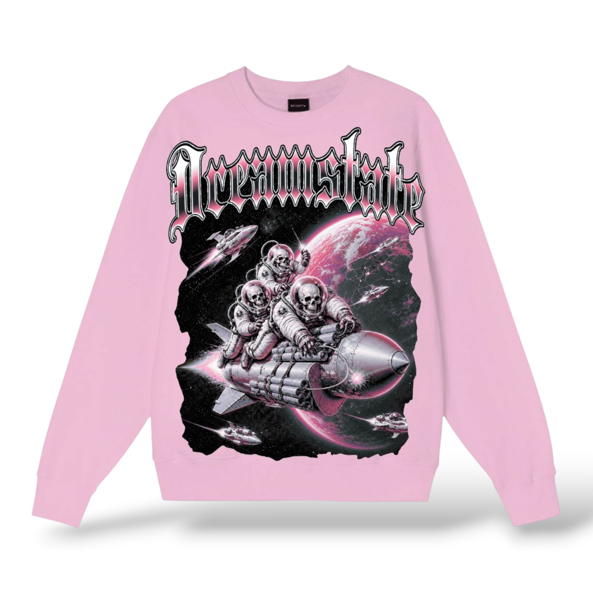 3Forty 'Dream State' Crewneck Sweater- Lt Pink