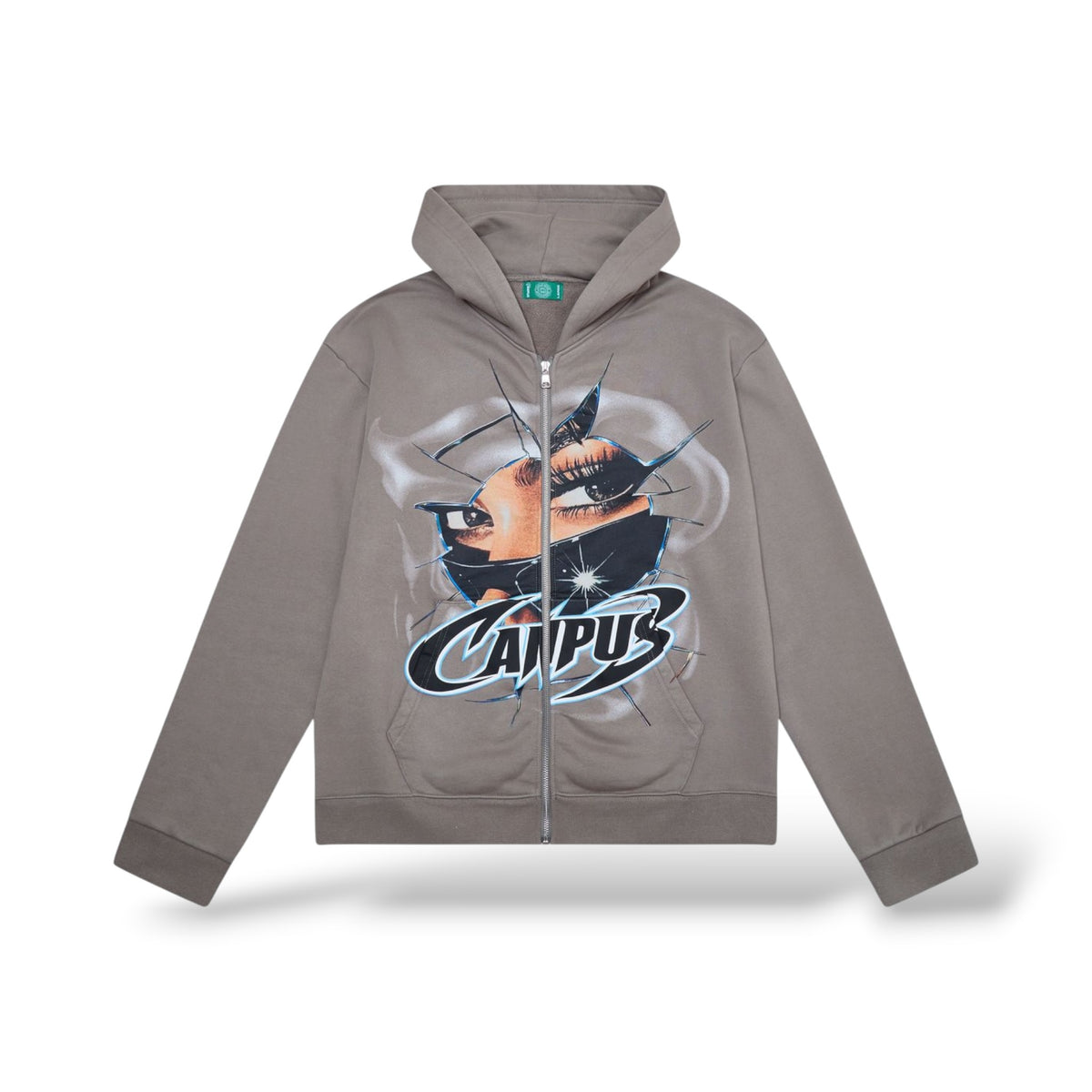 Campus 'Mirage' Zip Up Hoodie- Gray