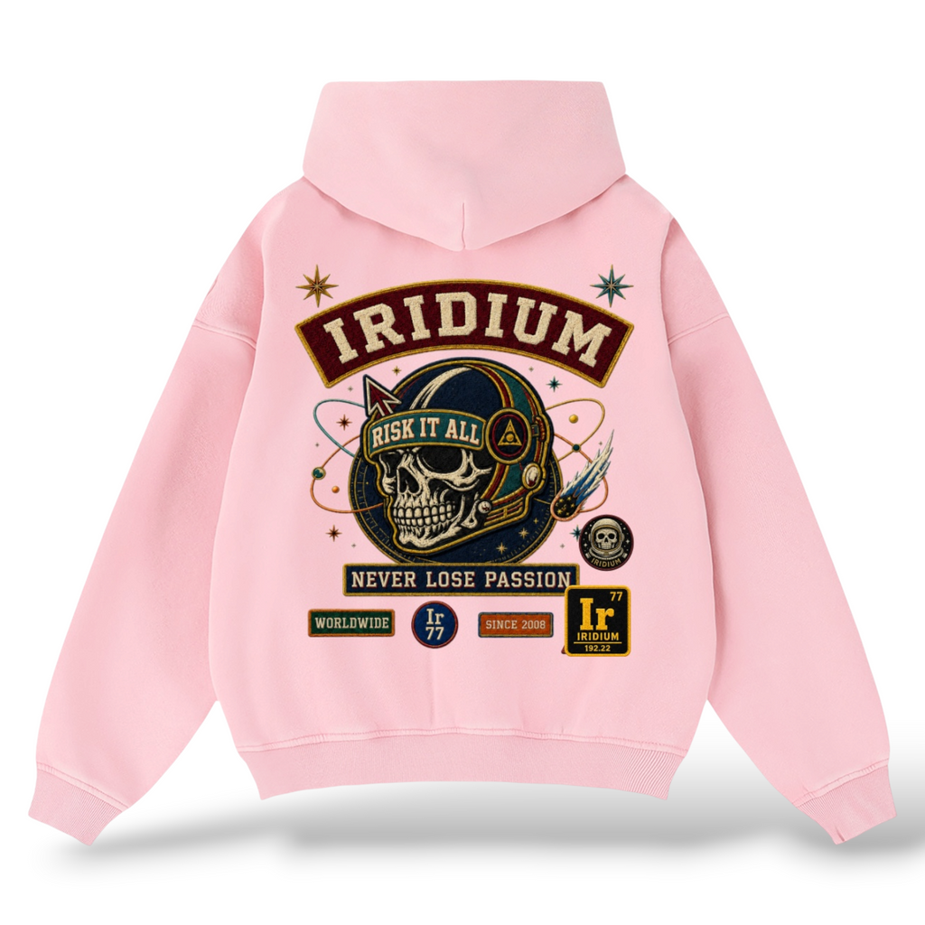 Iridium 'Risk It All' Zip Up Hoodie- Pink