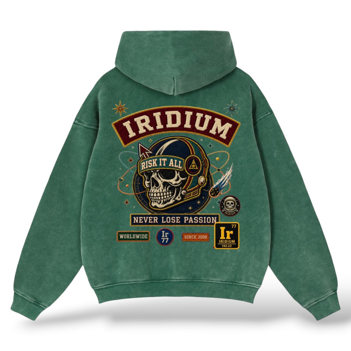 Iridium 'Risk It All'  Zip Up Hoodie- Green