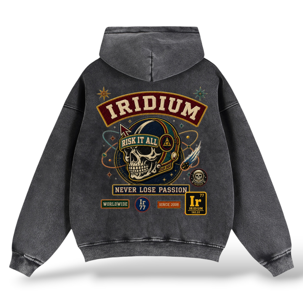 Iridium 'Risk It All' Zip Up Hoodie- Black