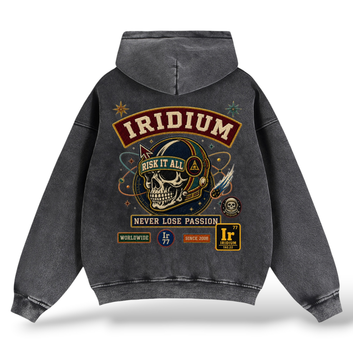 Iridium 'Risk It All' Zip Up Hoodie- Black