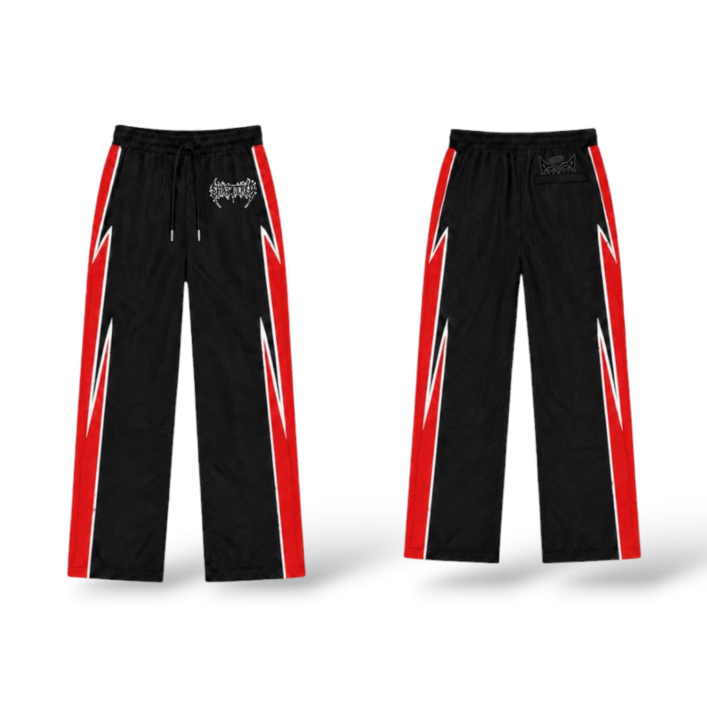 Shattered 'Nylon' Track Pants- Red
