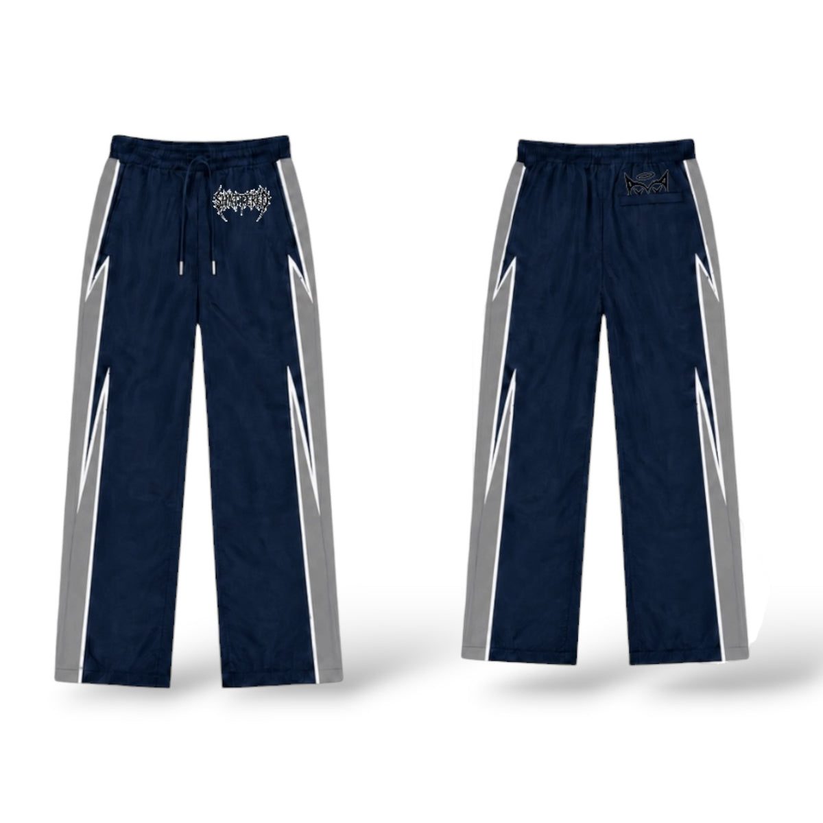 Shattered 'Nylon' Track Pants- Blue