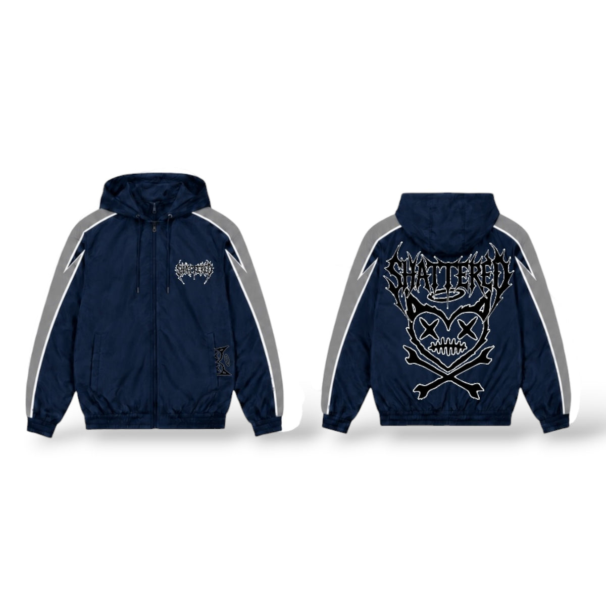 Shattered 'Nylon' Track Jacket- Blue