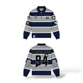 Shattered 'Patched Knitted' Rugby Shirt- Blue