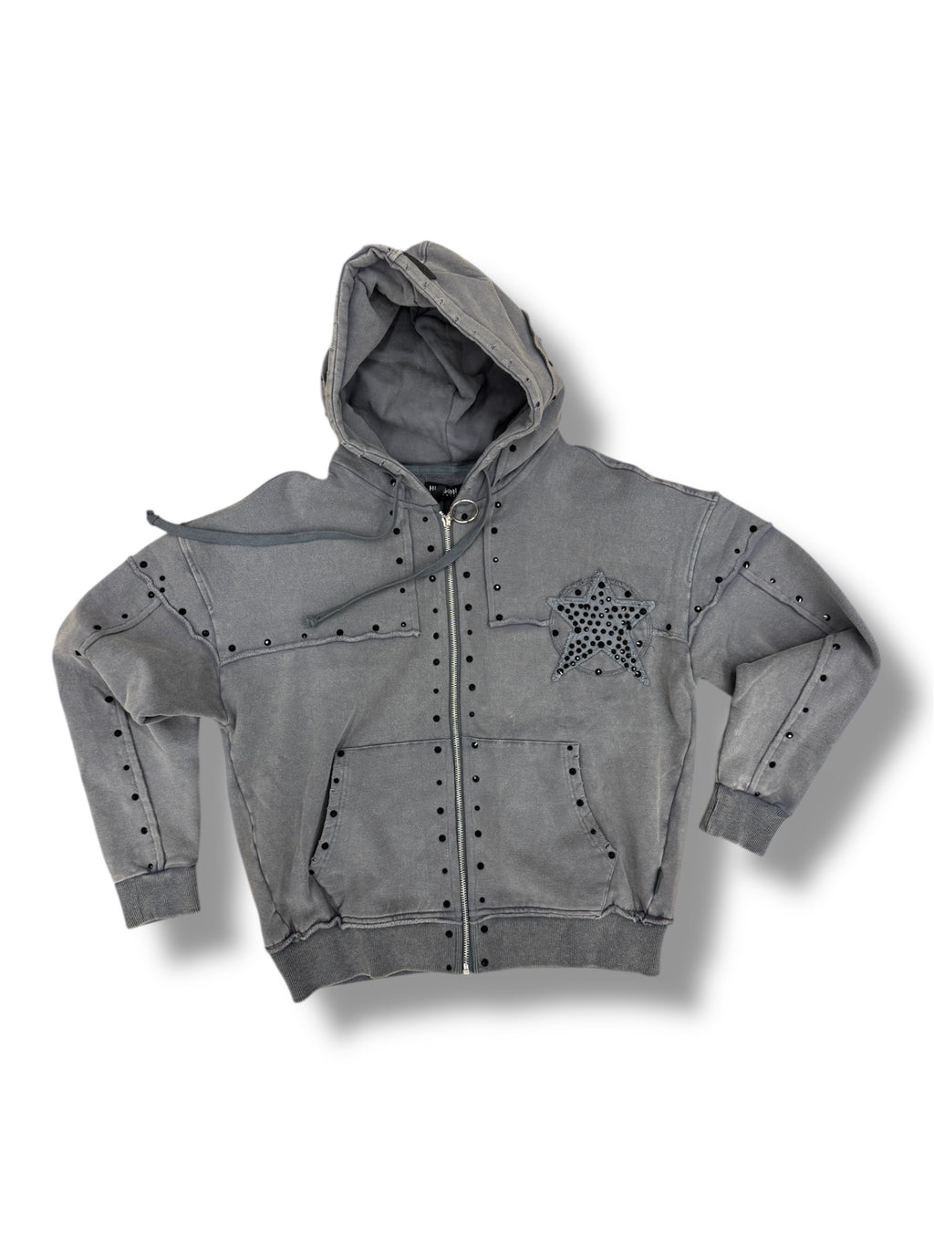 Hudson Star Stones Zip Up Hoodie- Grey