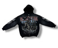 Majestik Dyed Heavy F. Terry Zip Up Hoodie- Blk