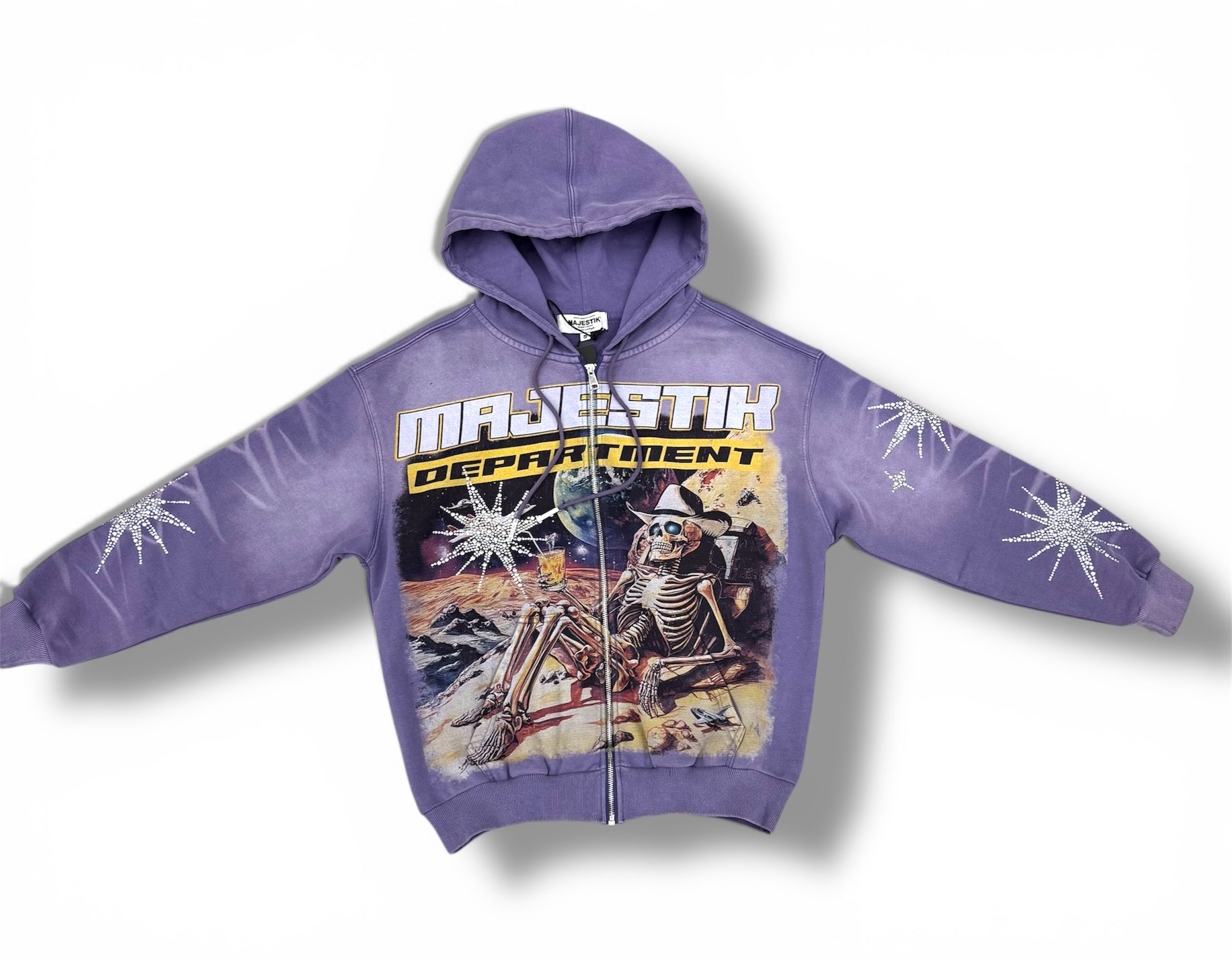 Majestik F. Terry Zip Up Hoodie- Purple