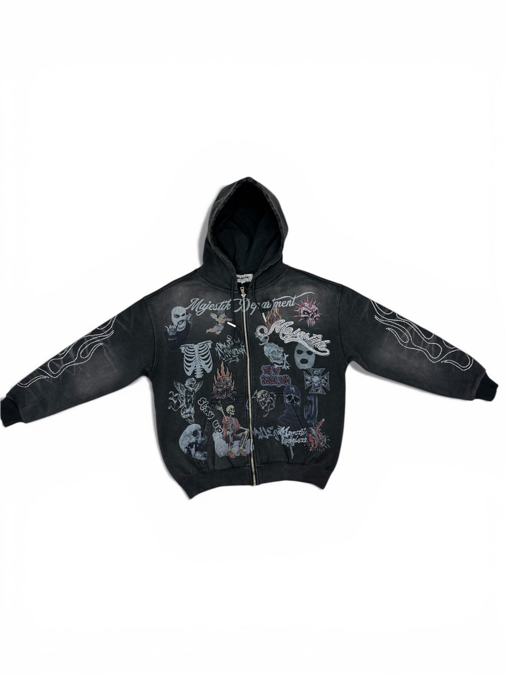 Majestik F.Terry Zip Up Hoodie- Blk
