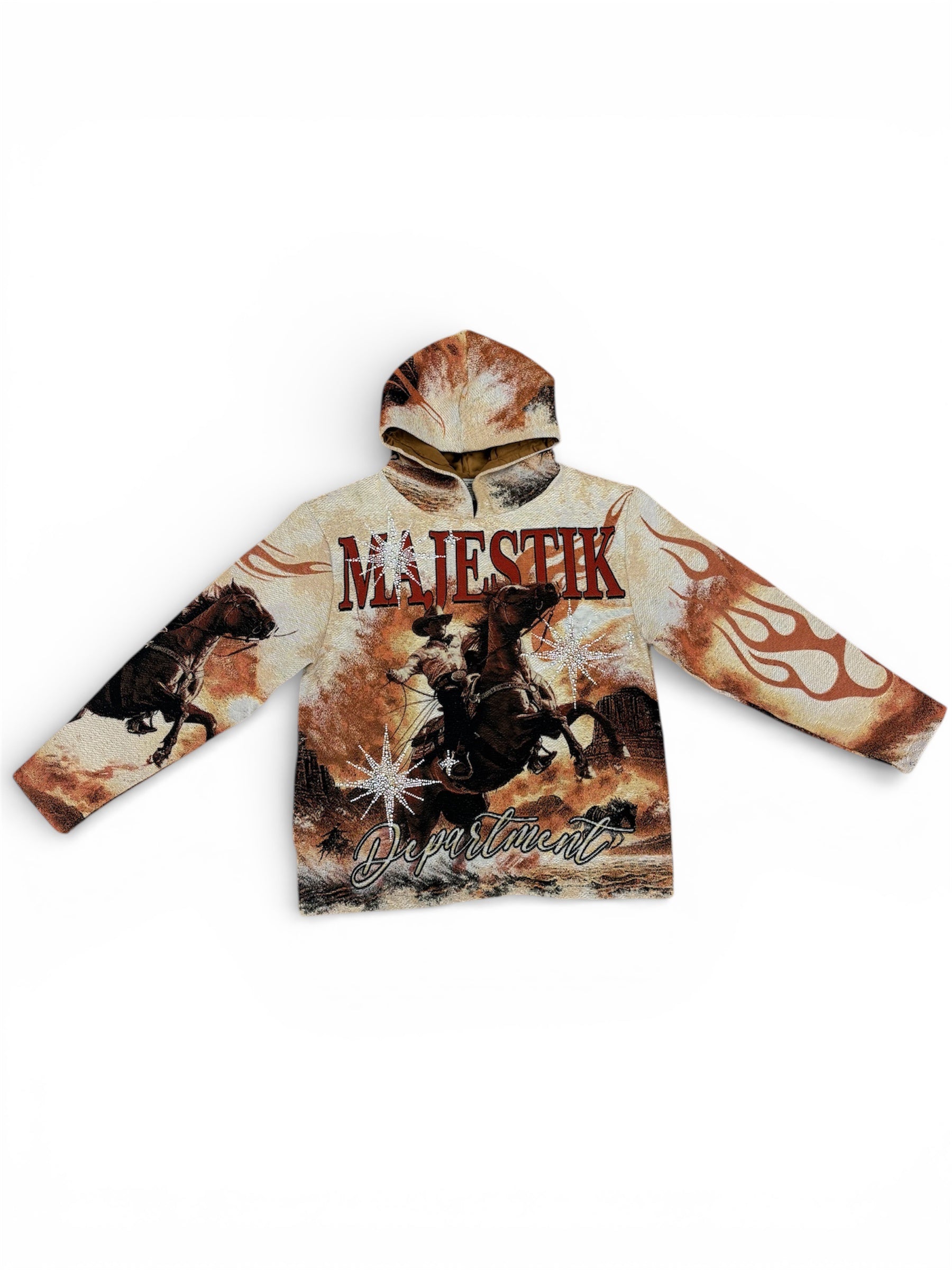 Majestik Tapestry Hoodie-Egg-Shell
