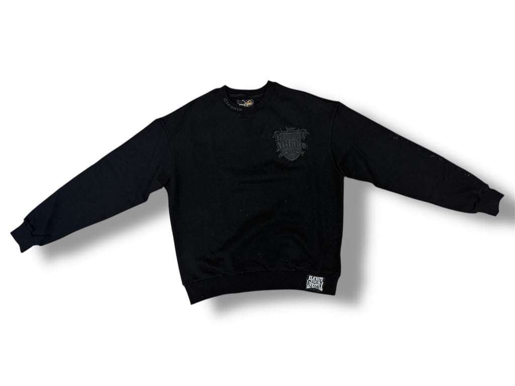 Blk cat club crewneck
