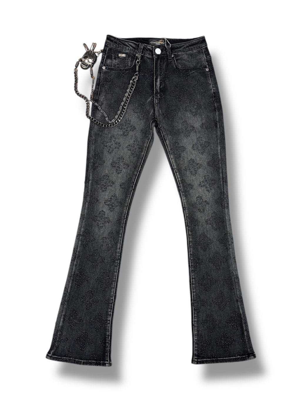 Snow ball stacked jeans- Blk wash