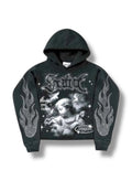 3Forty Rhinestone Saint Hoodie- Blk