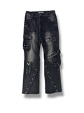 Vicious Western Fit Multi Zipper Cargo Pants- Black