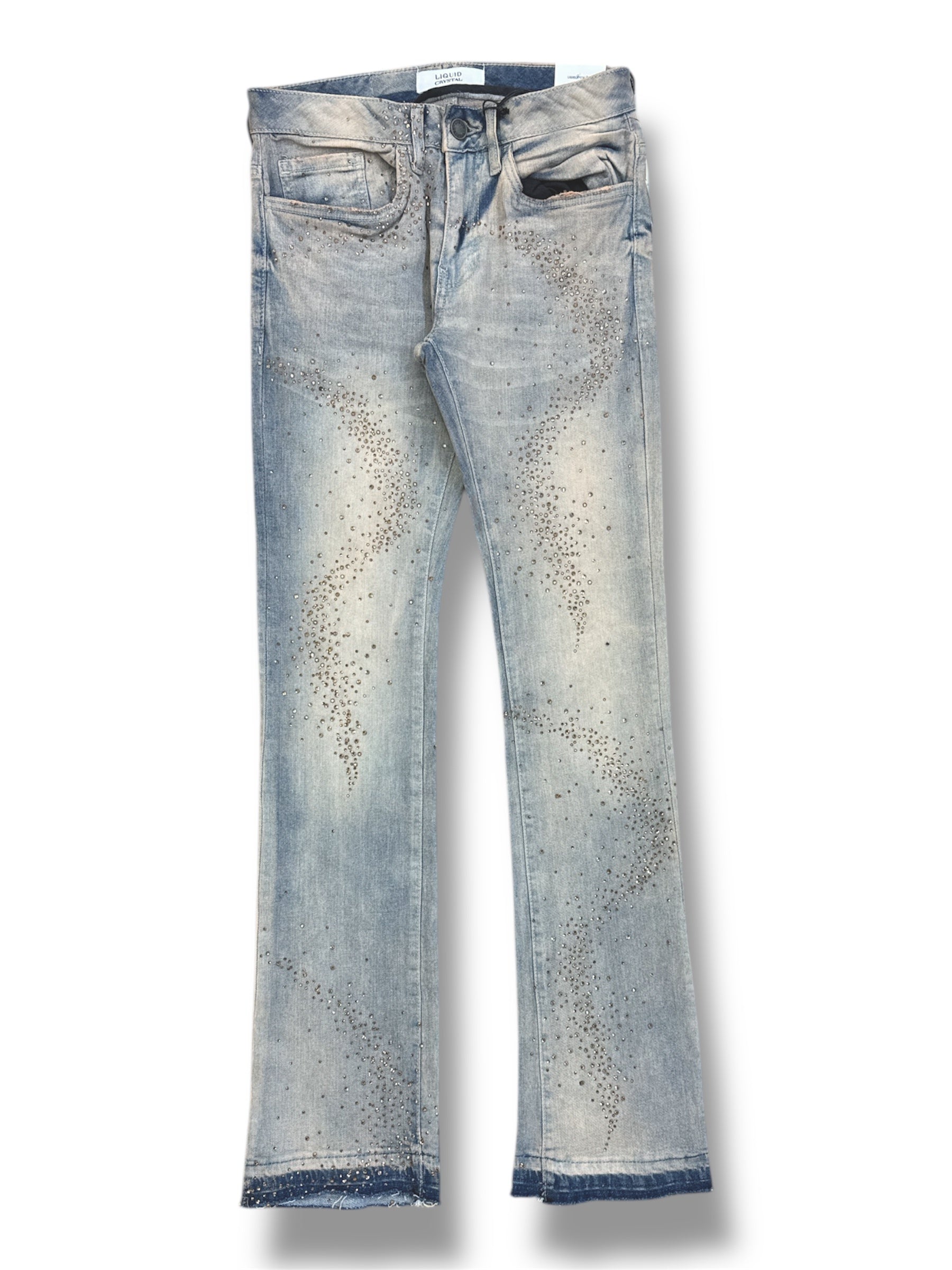 JC Liquid Crystal Stacked Jeans- Cream Wash