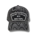 Cult Frame Trucker Hat "Epic Shit" Swirl Crystals- Black Denim