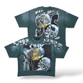 Rare Peace AI Skull Tee W/ Rhinestone Detail- Pine Green