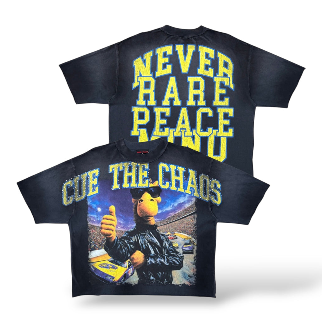 Rare Peace Cue The Chaos Camel Tee W/ Rhinestone Detail-  Dark Grey