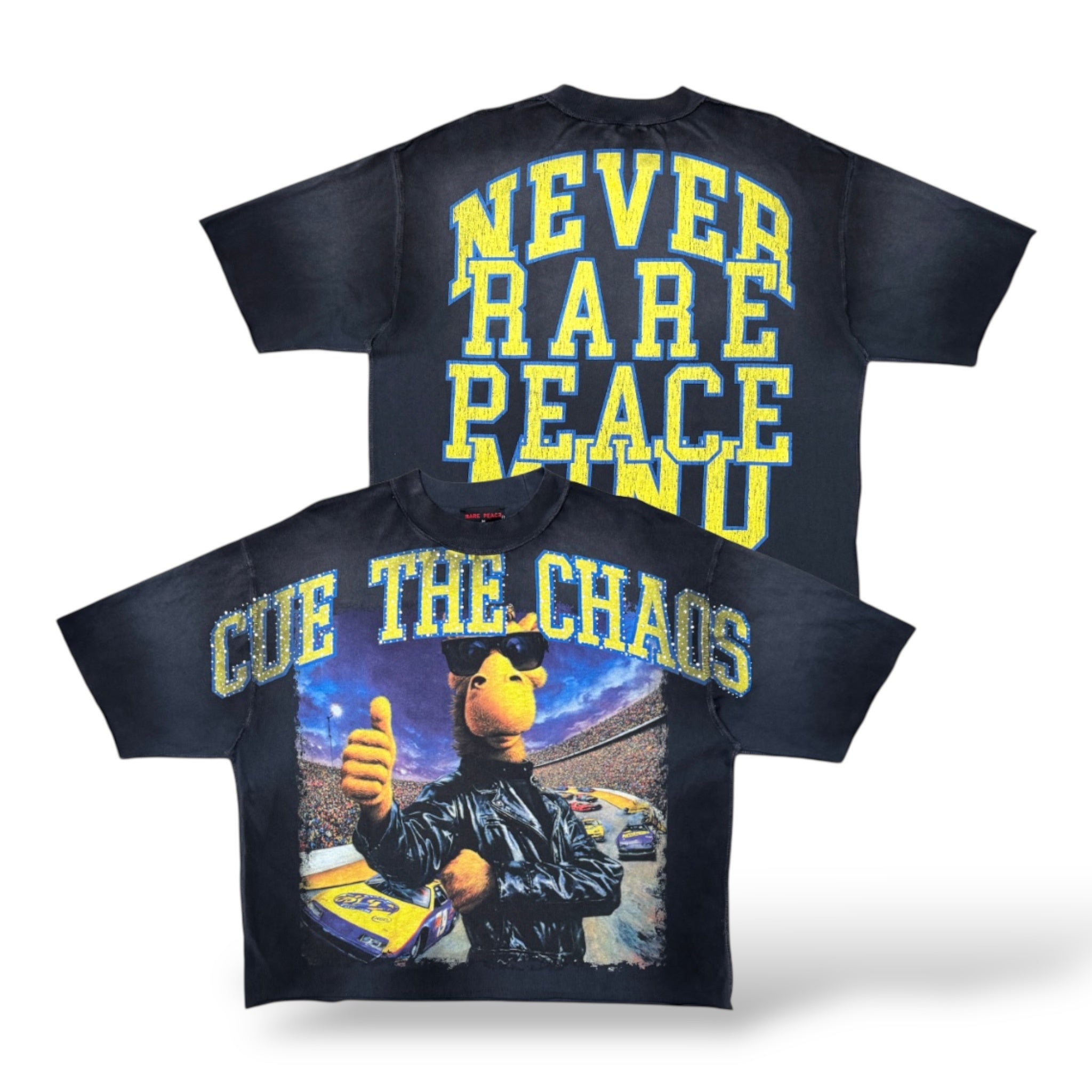 Rare Peace Cue The Chaos Camel Tee W/ Rhinestone Detail-  Dark Grey