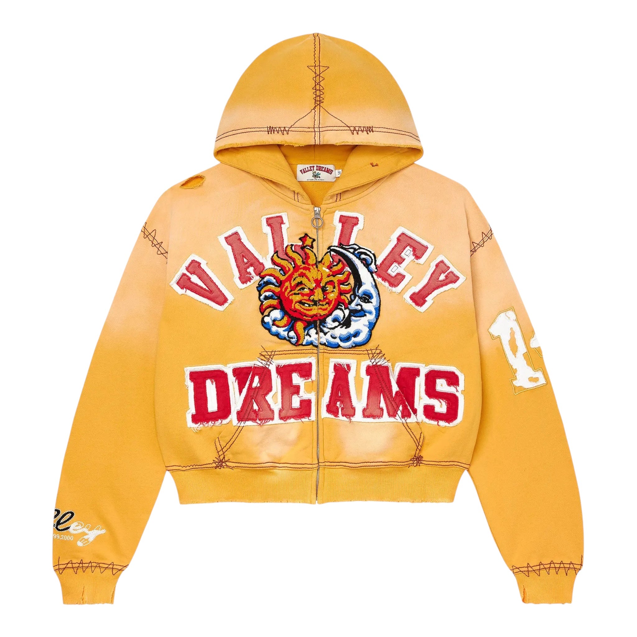 Vale Sunny Zip Up Hoodie- Yellow