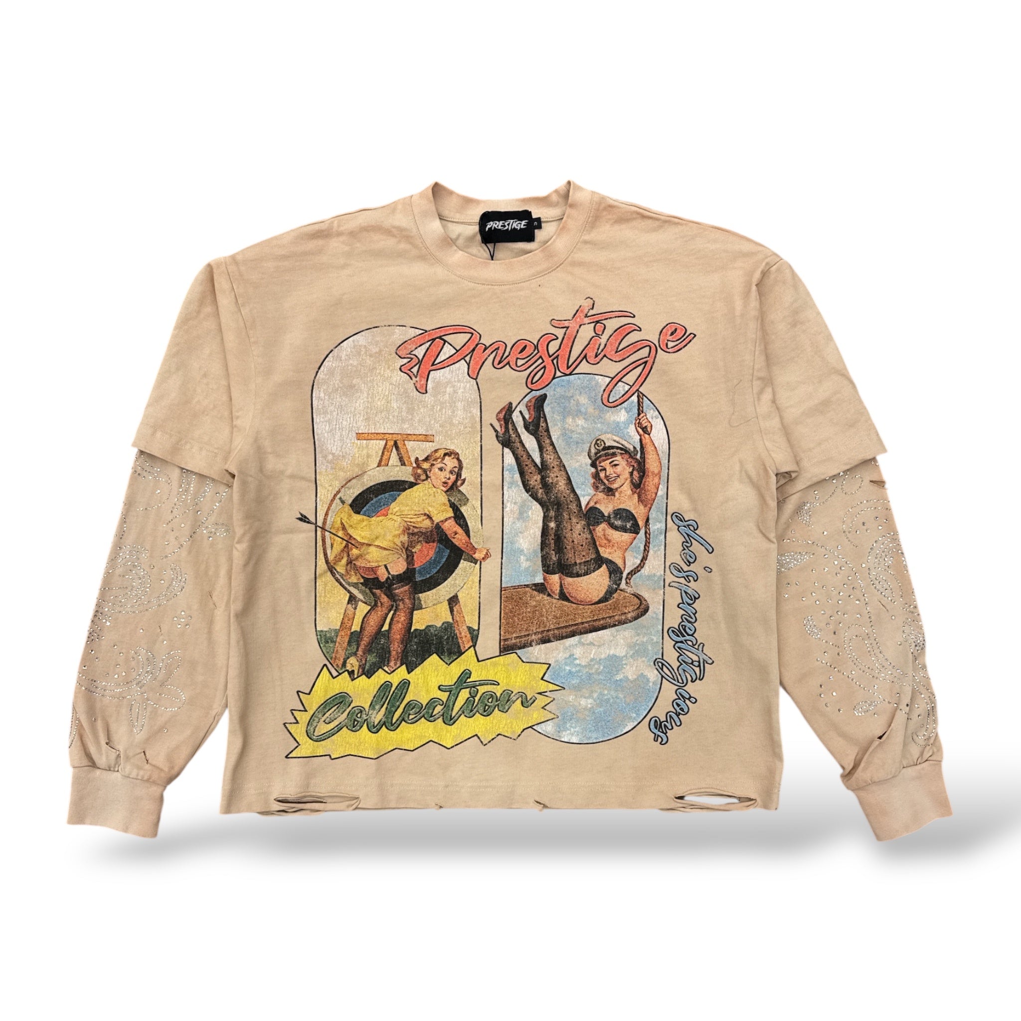 Prestige She's Prestigious Long Sleeve- Cream/Brownish