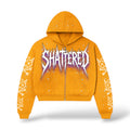 SHATTERED Logo Zip Up Hoodie- Yellow