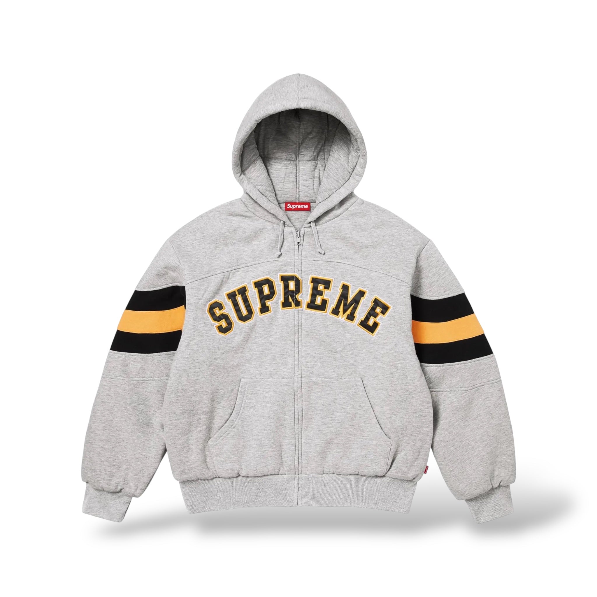 Supreme Filled Zip Up Hoodie- Heather Grey