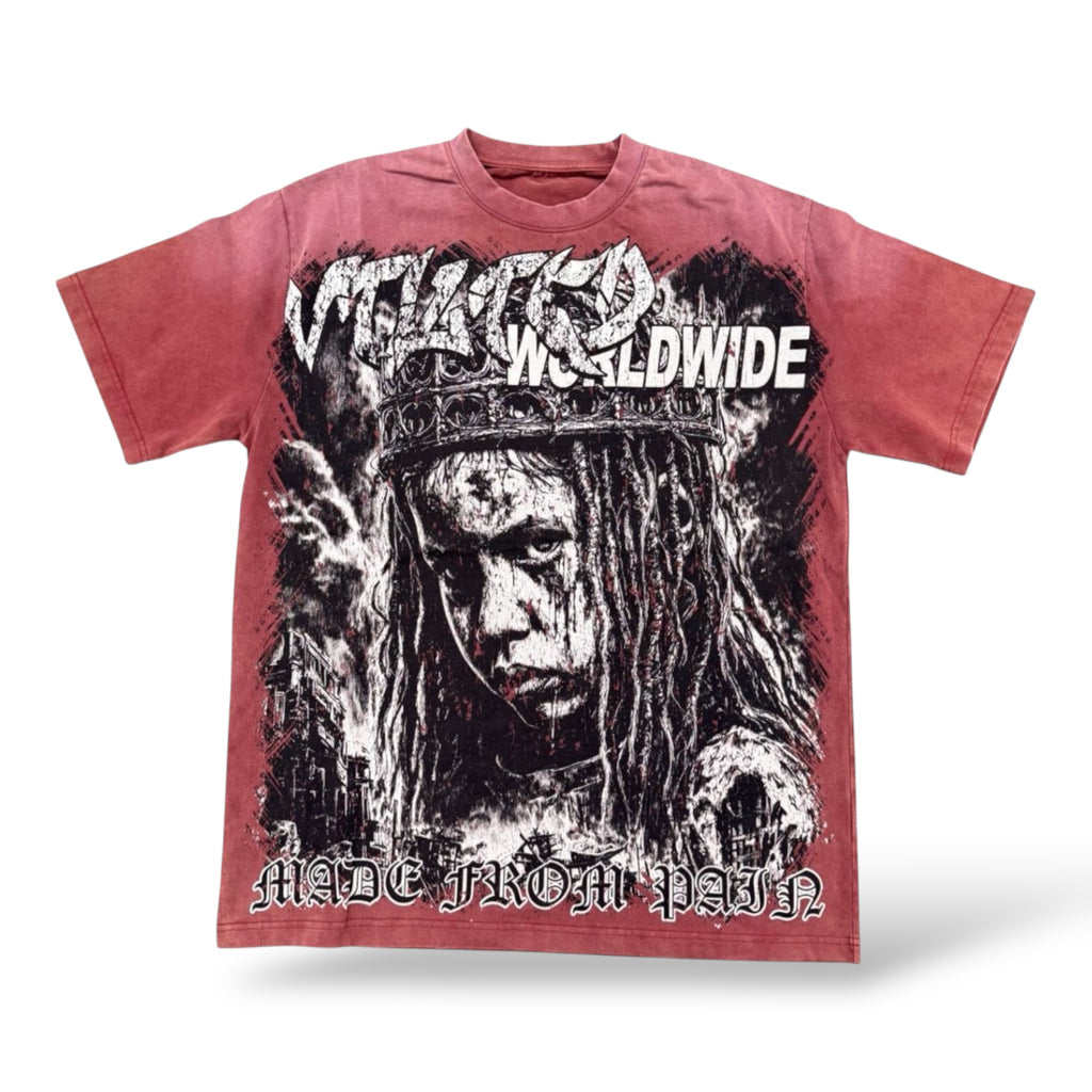 VTilted 'Damage' Tee- Berry