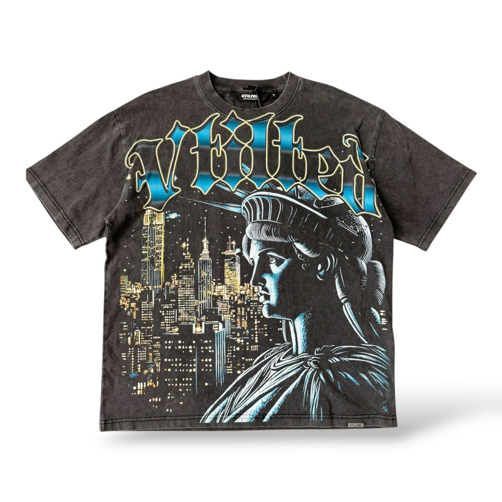 VTilted 'Star Nights'  Tee- Grey Wash